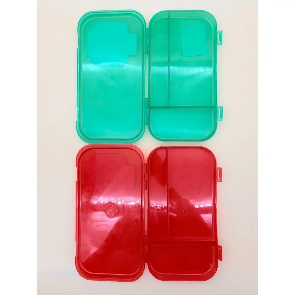LEGO Minifigure Storage Case Lot 2 Red Green 499230 2011 Organizer Boxes